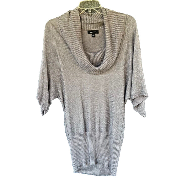 Spense Sweater Womens Medium Gray Slouchy Metallic Cowl Neck Dolman  Glittery - Picture 1 of 6
